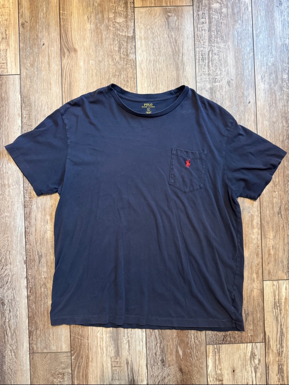 Polo by Ralph Lauren Navy Short Sleeve Pocket Tee with Red Pony